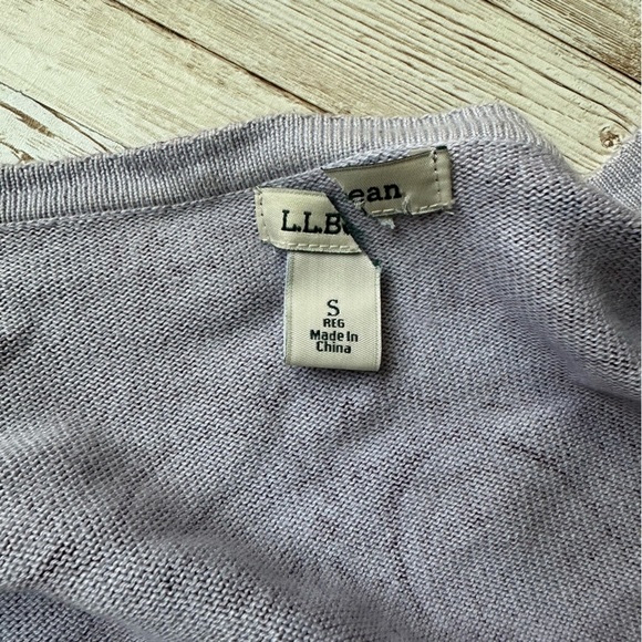 L.L. Bean Supima Cotton Button Front Sweater Cardigan | Small | Purple Paisley - Picture 10 of 11